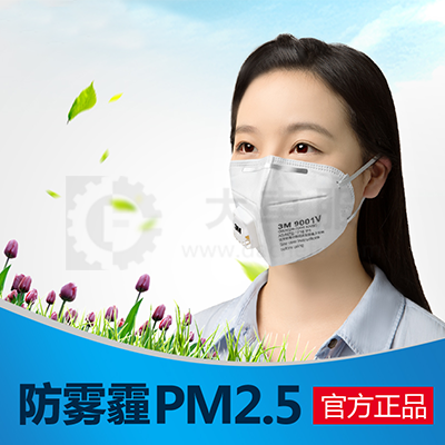 3M 9001v折叠式防尘口罩环保装（头带式）9001v