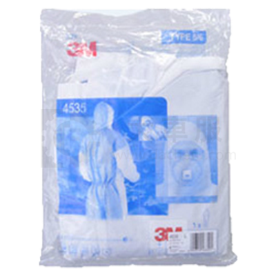 3M 4535白色带帽连体防护服L/XL(防静电)4535